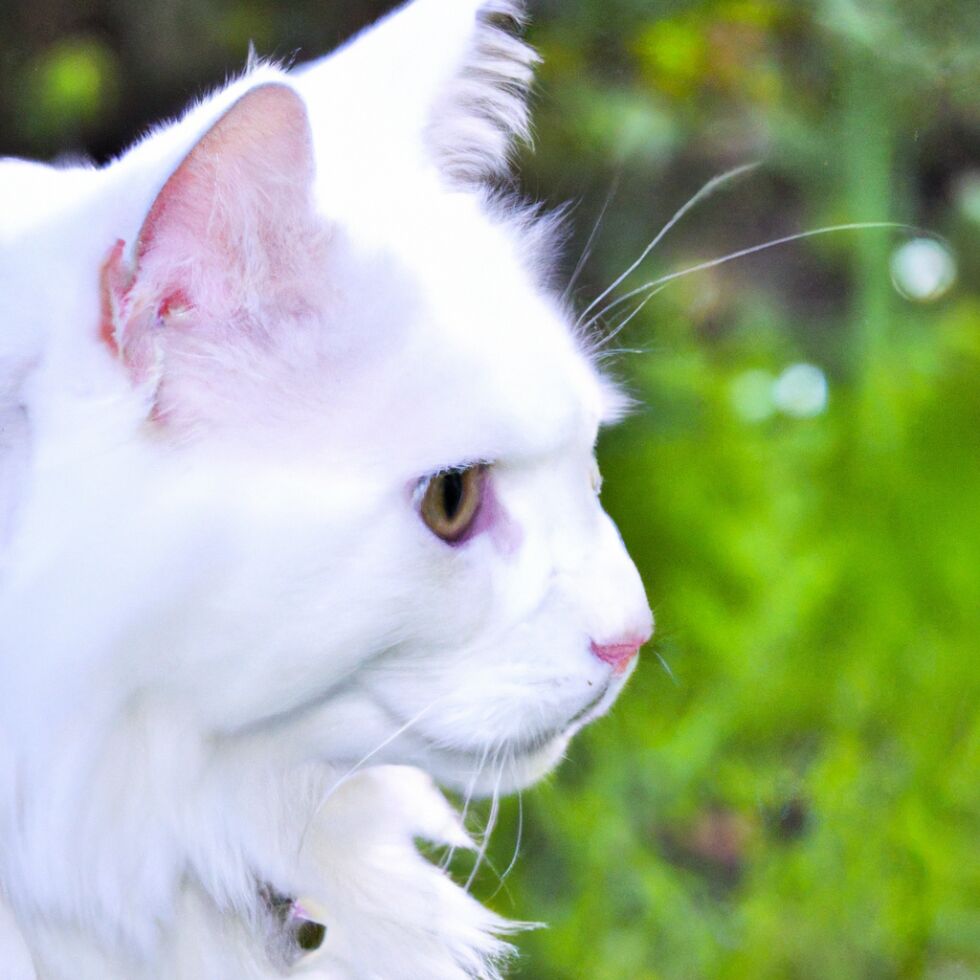 "En hvit katt". Illustrasjonsbilde laget av kunstig intelligens.
 Foto: OpenAI / Dall-E